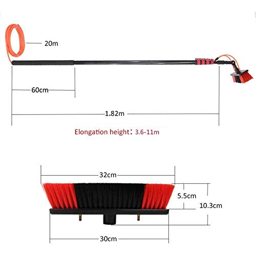Telescopic Window Cleaning Brush with Water Spray Extension Pole