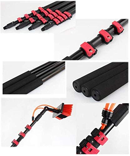 Telescopic Window Cleaning Brush with Water Spray Extension Pole