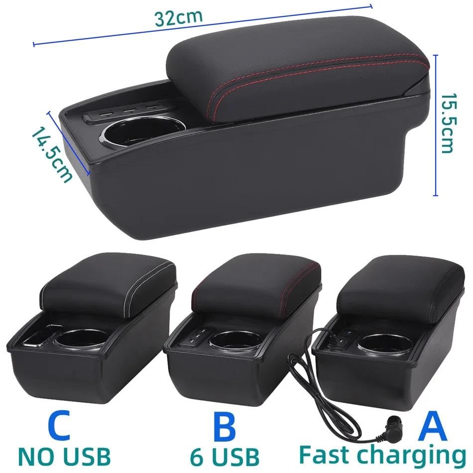 Peugeot 307 2001-2008 Seat Gap Storage Box Double Layer Armrest Organizer