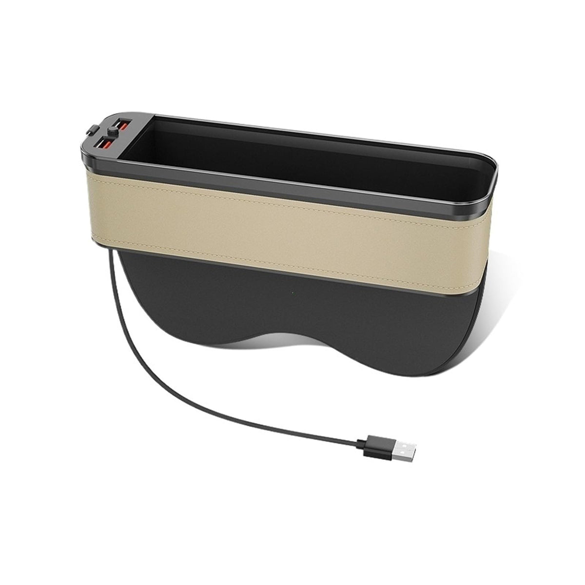 USB Charging Car Seat Gap Storage Box with Light Organizer