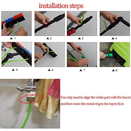 Telescopic Window Cleaning Brush with Water Spray Extension Pole