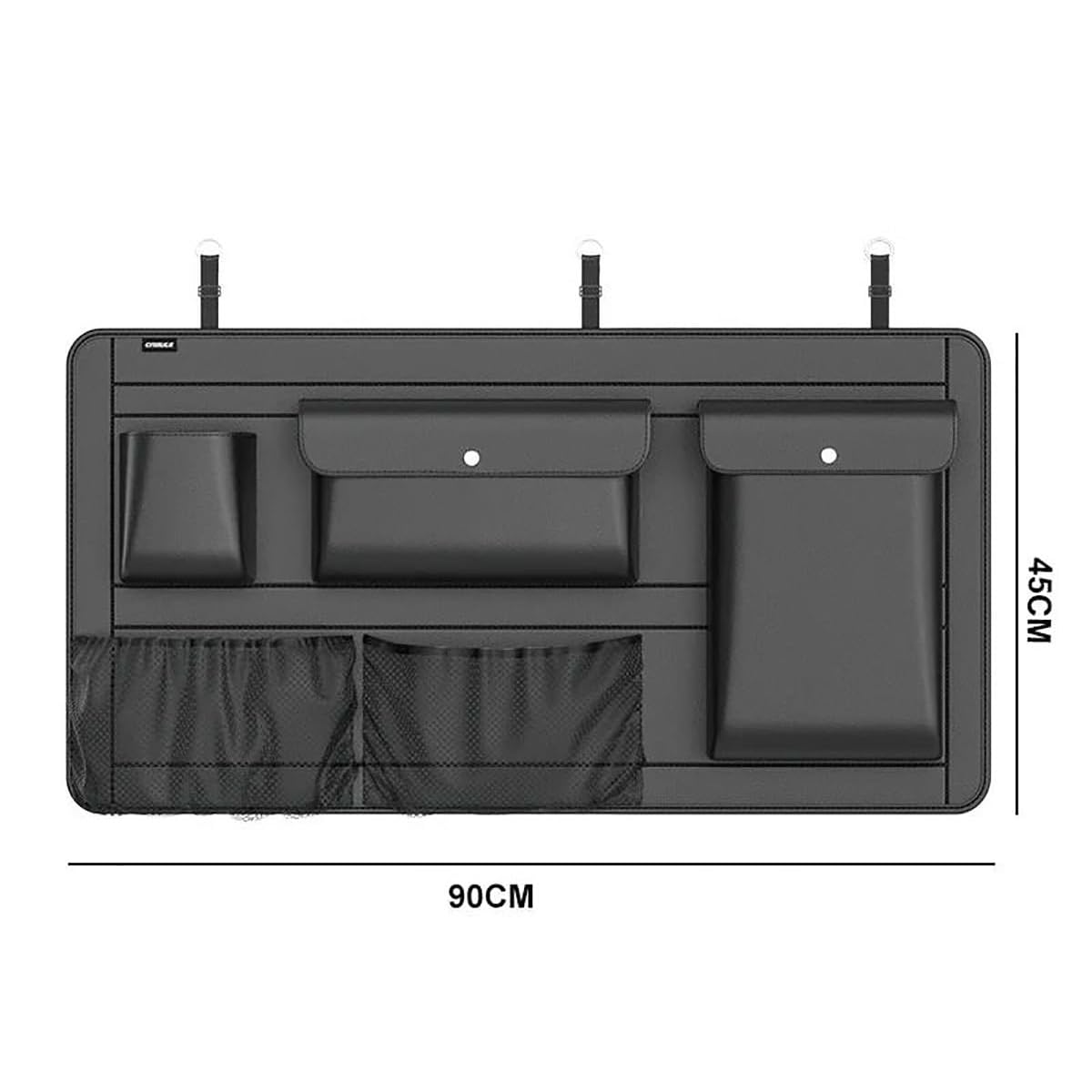 PU Leather Car Seat Back Organizer High Capacity Storage Bag