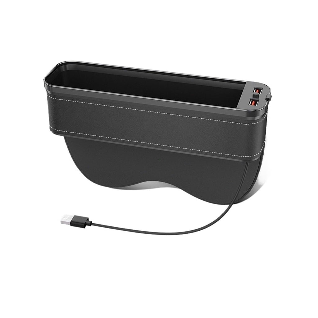 USB Charging Car Seat Gap Storage Box with Light Organizer