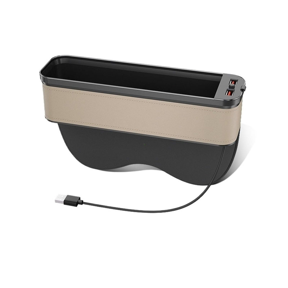 USB Charging Car Seat Gap Storage Box with Light Organizer