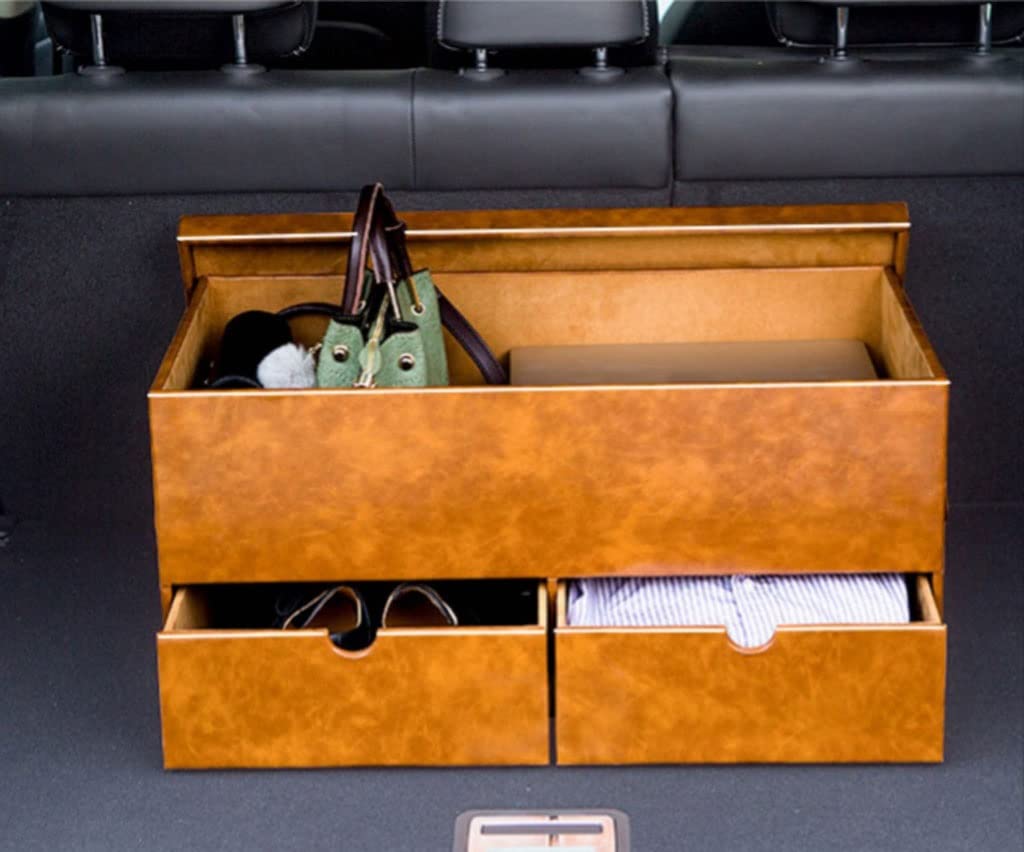 Car Trunk Storage Box with Handle and Drawer Large Capacity Organizer