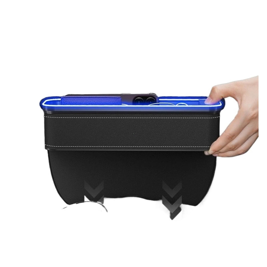 USB Charging Car Seat Gap Storage Box with Light Organizer