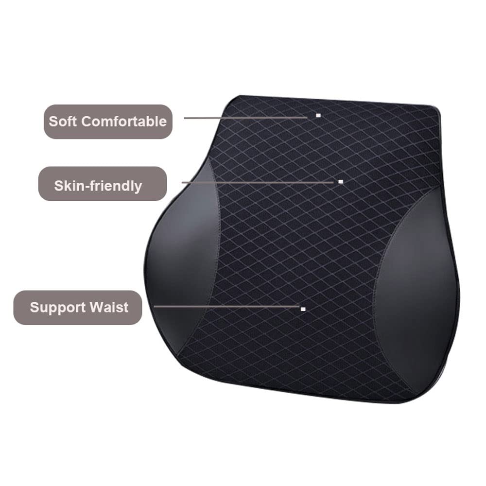 3D Memory Foam Car Neck Pillow and Lumbar Support Cushion Set