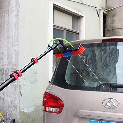 Telescopic Window Cleaning Brush with Water Spray Extension Pole