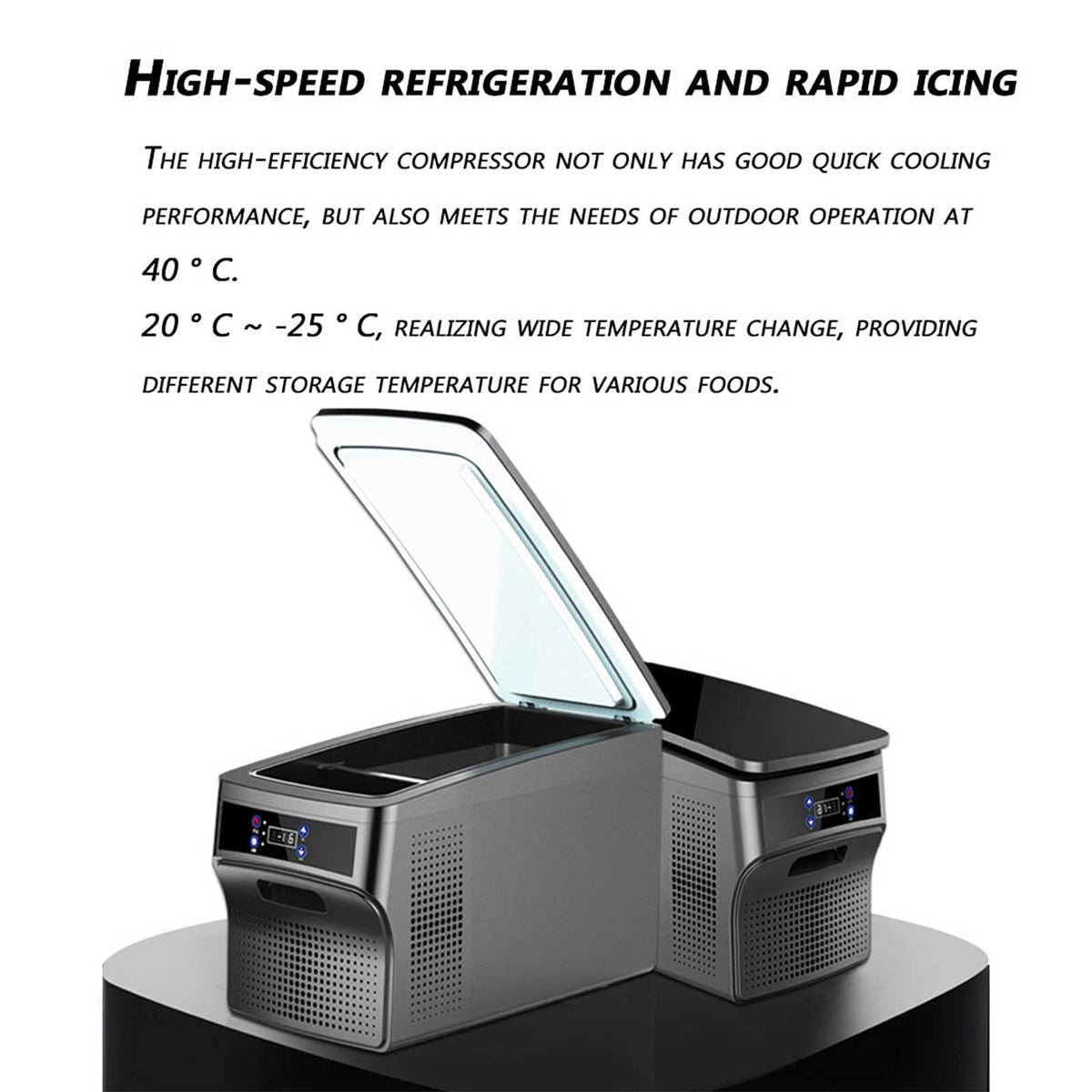 Portable Car Refrigerator 12V/24V Compressor Cooler Freezer for Vehicles RV