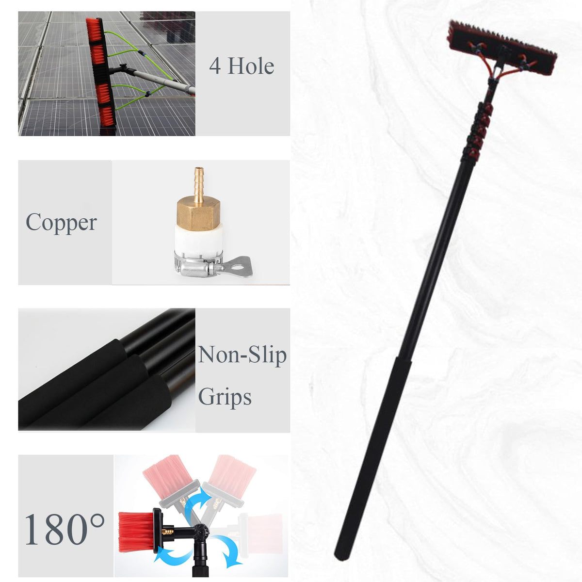7.2M Telescopic Cleaning Brush for Solar Panels Windows and Vehicles