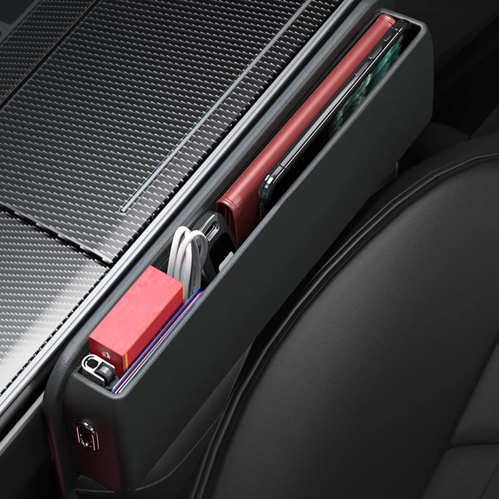 PU Leather Car Seat Gap Filler Organizer for Phone Keys Coins