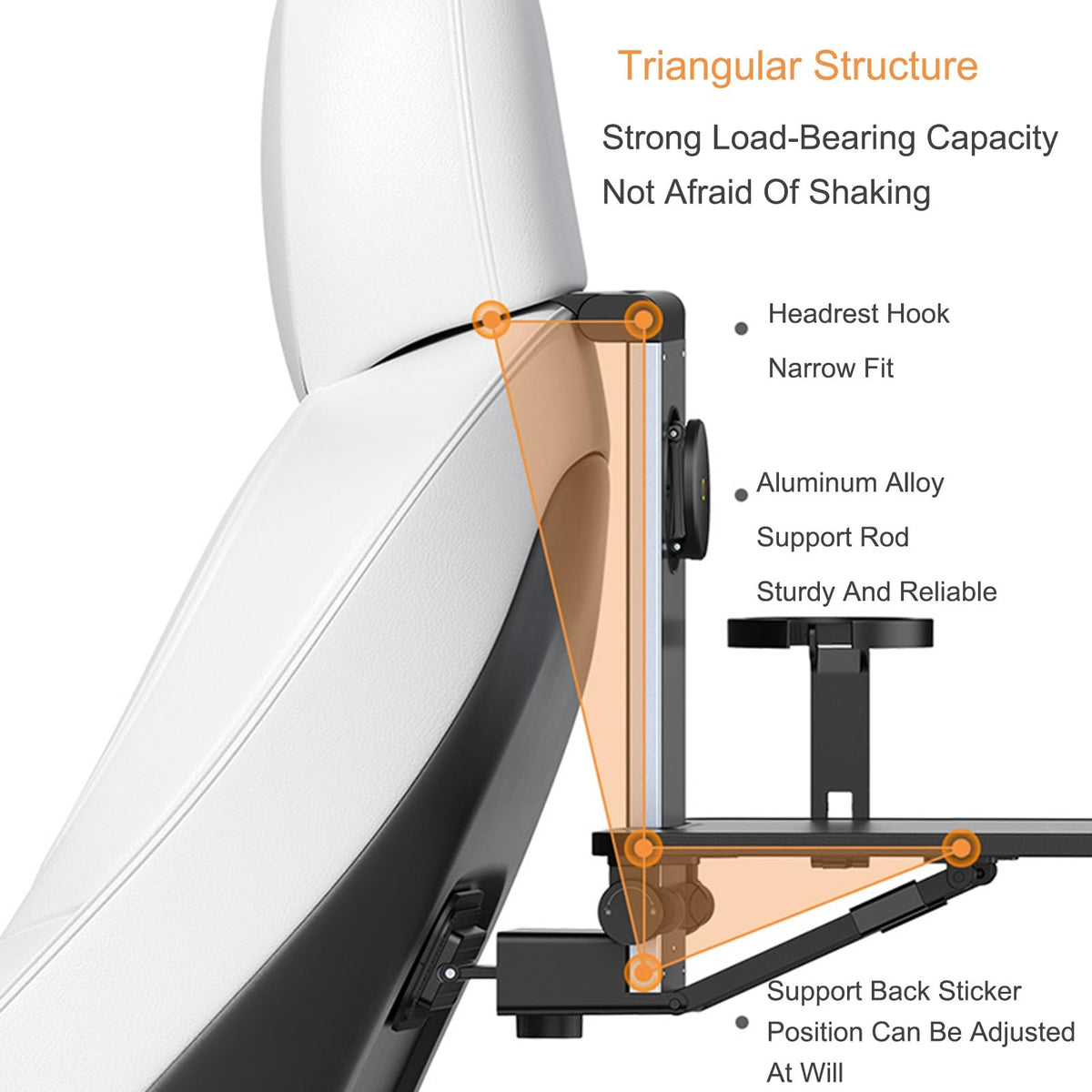 Foldable Car Seat Tray Table with Phone Holder for Food and Work