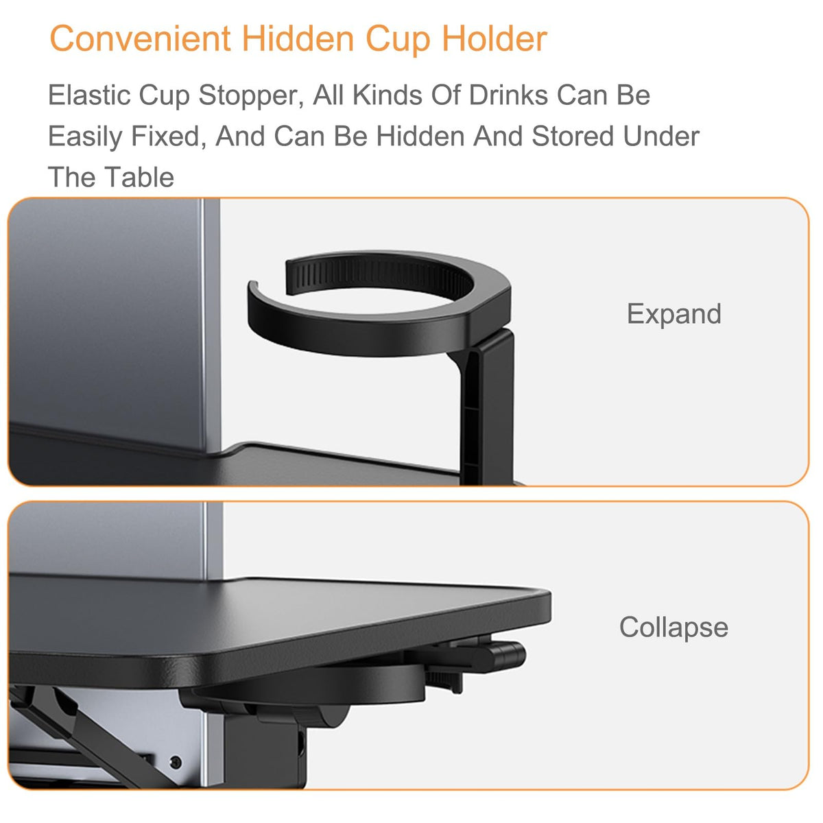 Foldable Car Seat Tray Table with Phone Holder for Food and Work