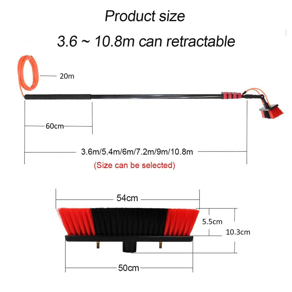 12FT Telescopic Window Cleaning Pole Water Fed Brush Kit