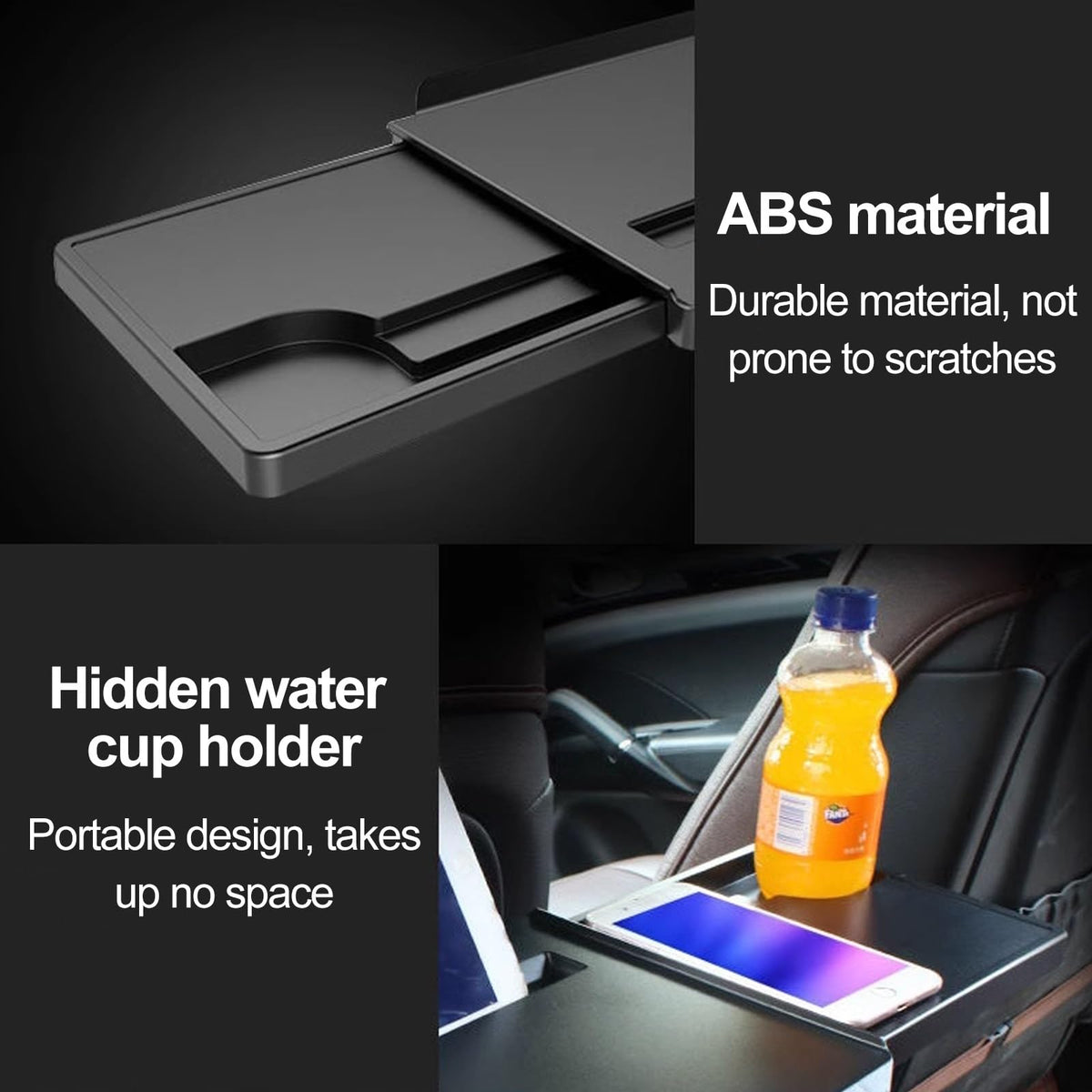 Foldable Car Back Seat Tray Table Multifunctional Travel Desk for Food Laptop