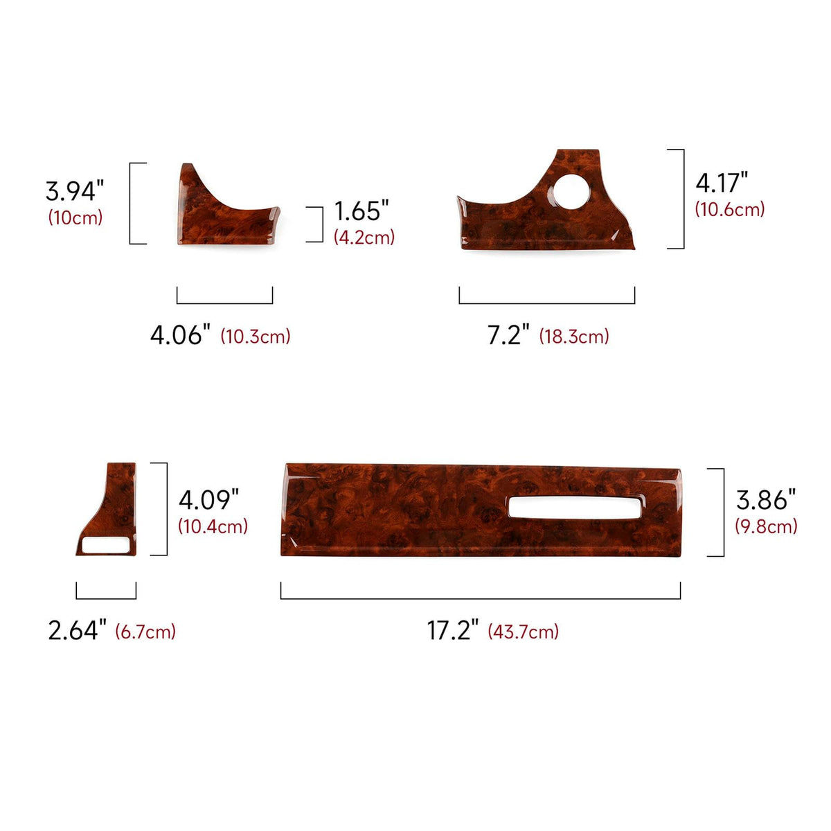 Dodge RAM 1500 2500 3500 2019-2026 Wood Grain Center Console Trim Cover