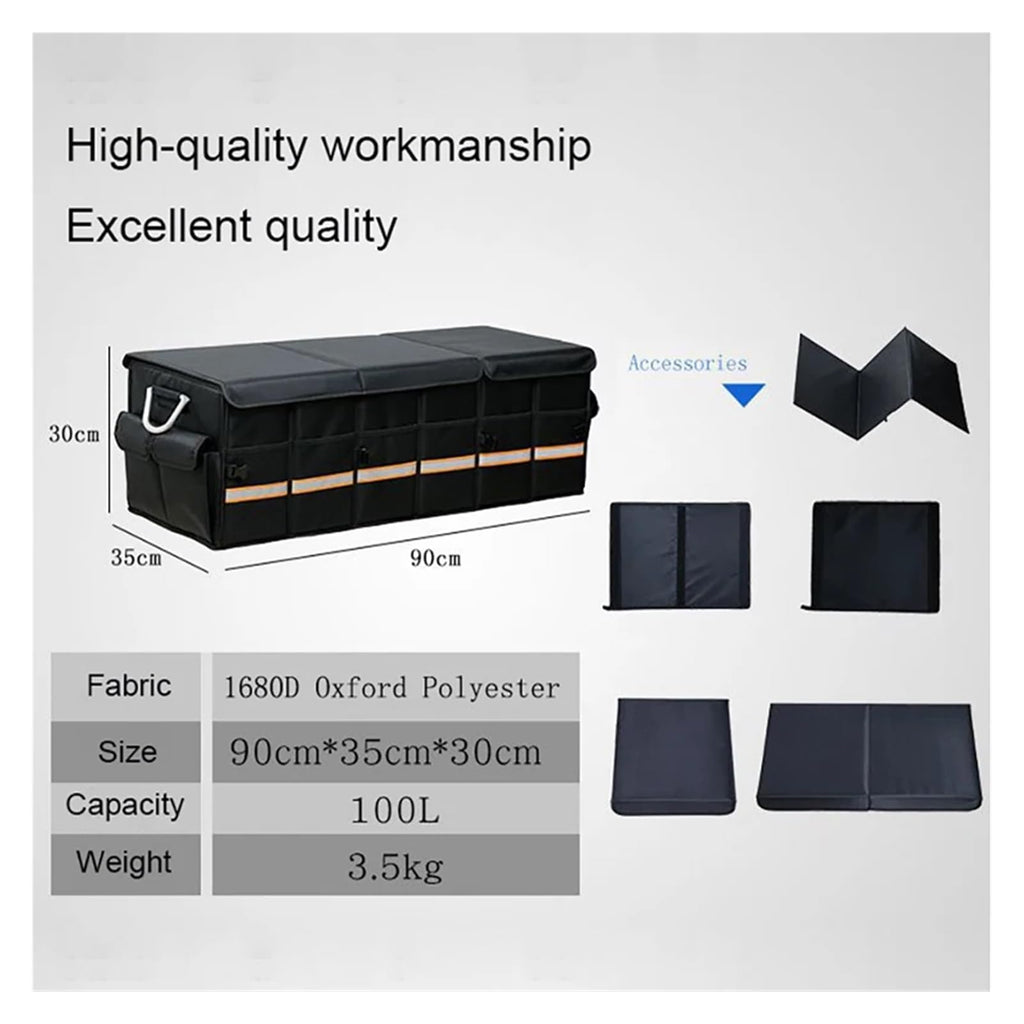 Foldable Car Trunk Organizer 100L 66L Heavy Duty Storage Box for SUV Sedan Truck