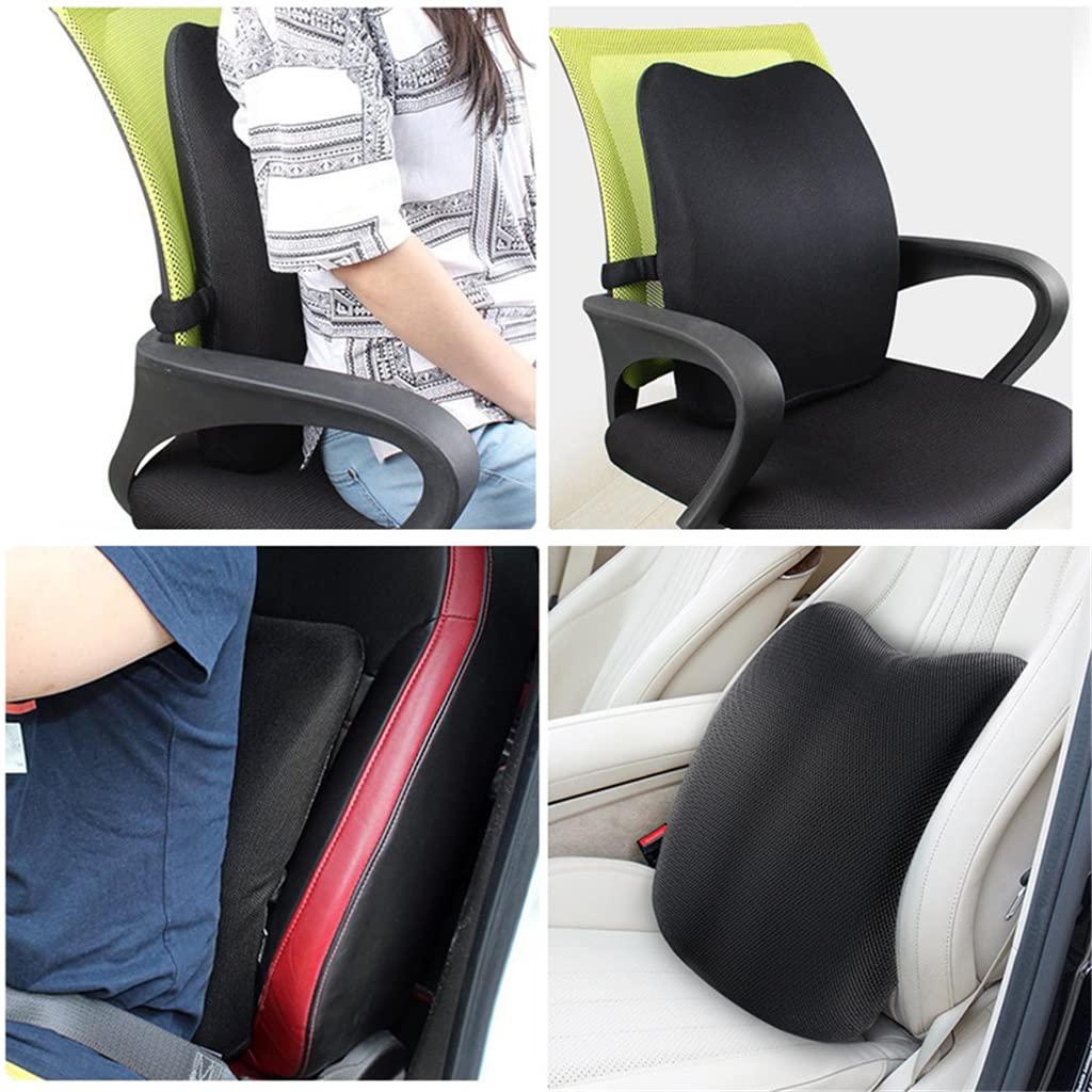 Lumbar Support Cushion Memory Foam Back Pillow for Car Seat Office Chair