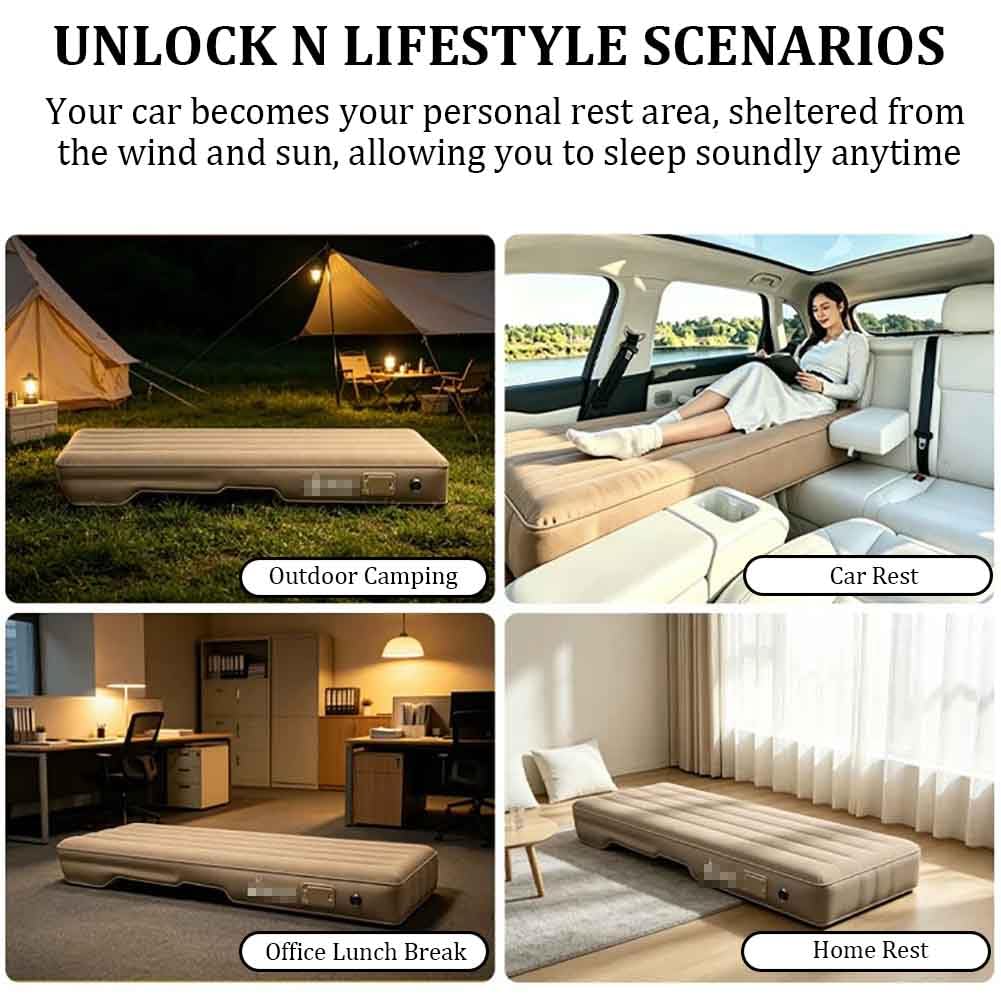 Inflatable Car Mattress with Air Pump for SUV Travel Camping Rest