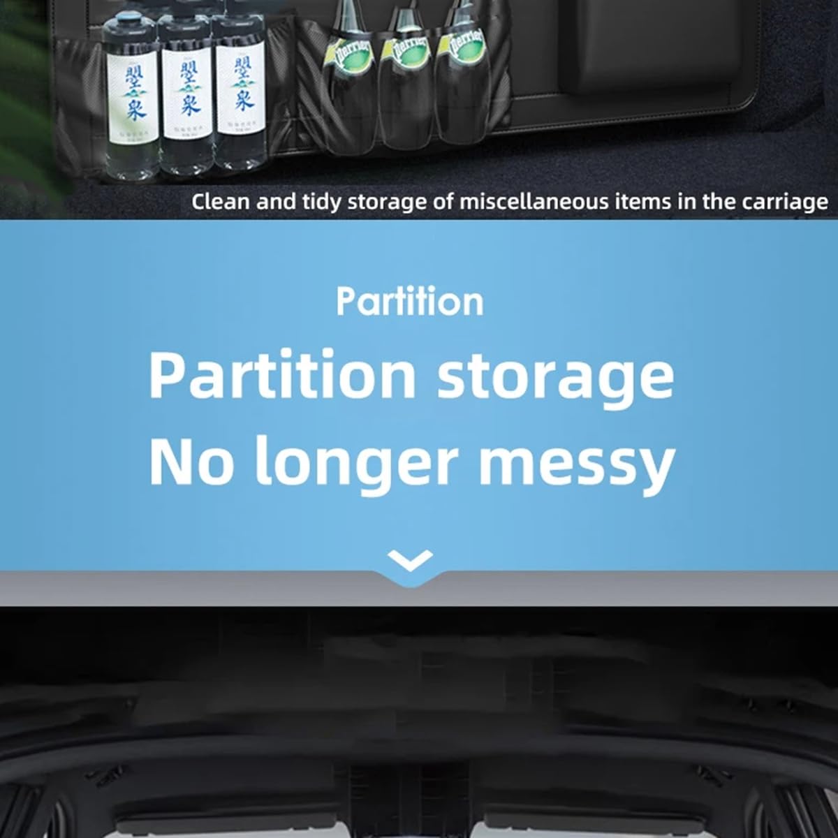 PU Leather Car Seat Back Organizer High Capacity Storage Bag
