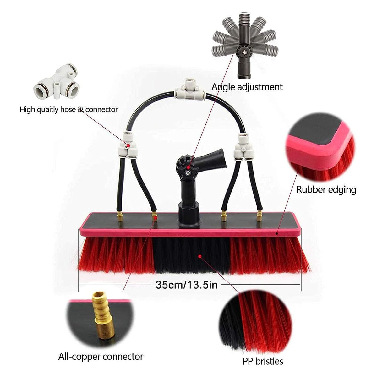 12FT Telescopic Window Cleaning Pole Water Fed Brush Kit