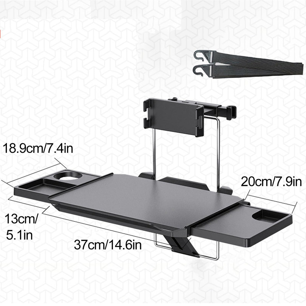 Foldable Car Back Seat Tray Table Multifunctional Travel Desk for Food Laptop