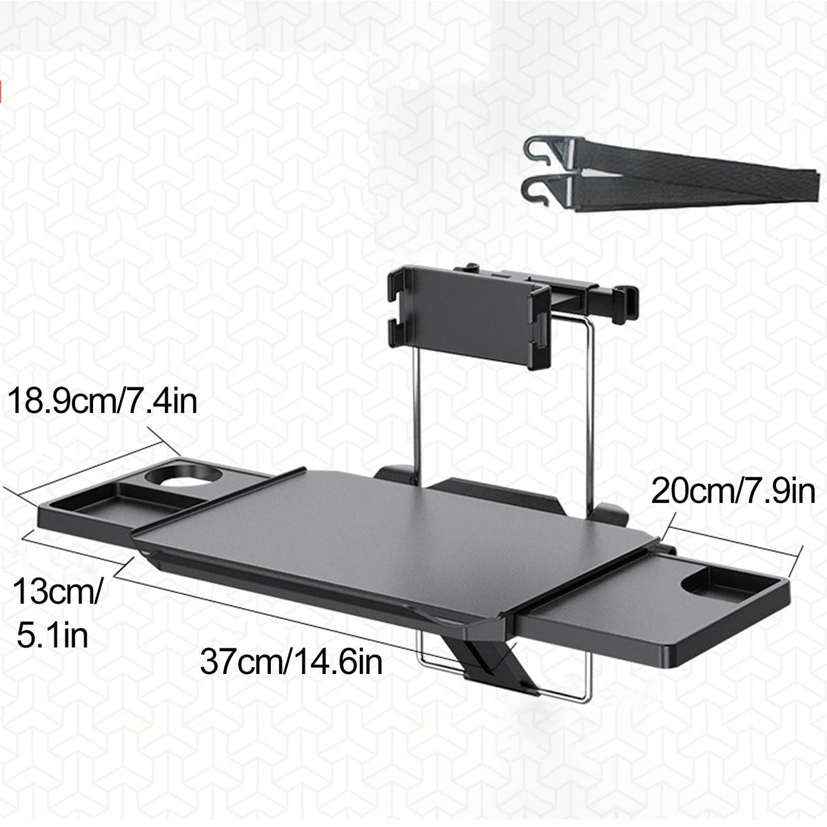 Foldable Car Back Seat Tray Table Multifunctional Travel Desk for Food Laptop