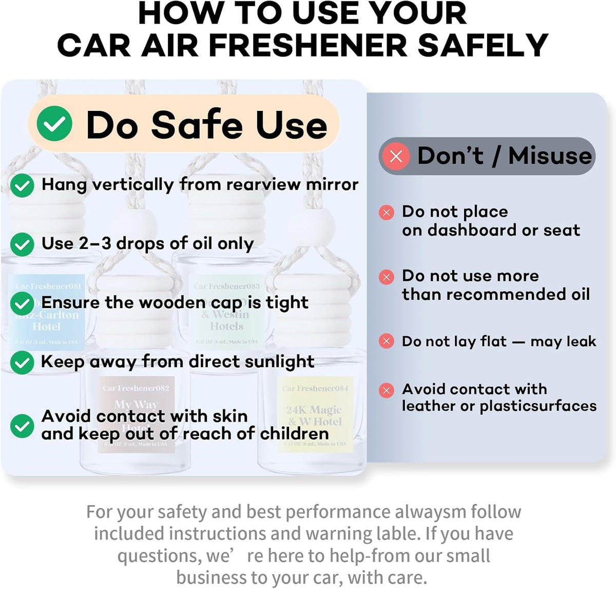 Car Hanging Air Freshener Diffuser 2 Pack