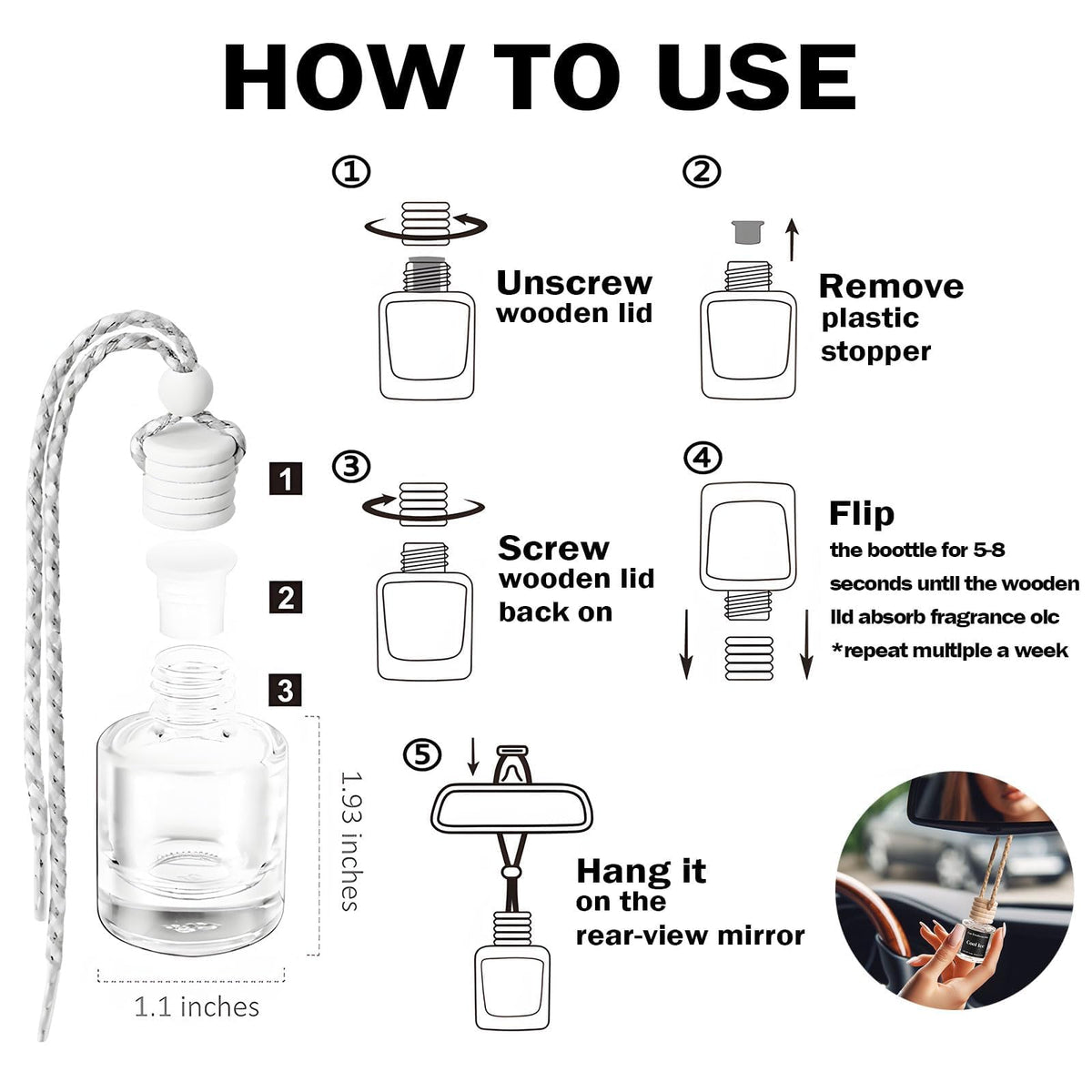 Car Hanging Air Freshener Diffuser 2 Pack