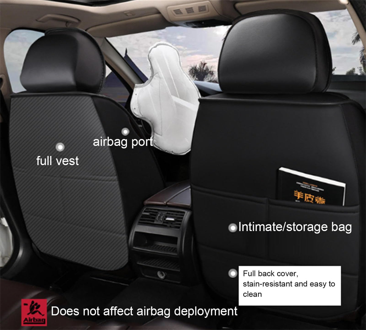 Leather Car Seat Covers Universal Fit Waterproof Full Set