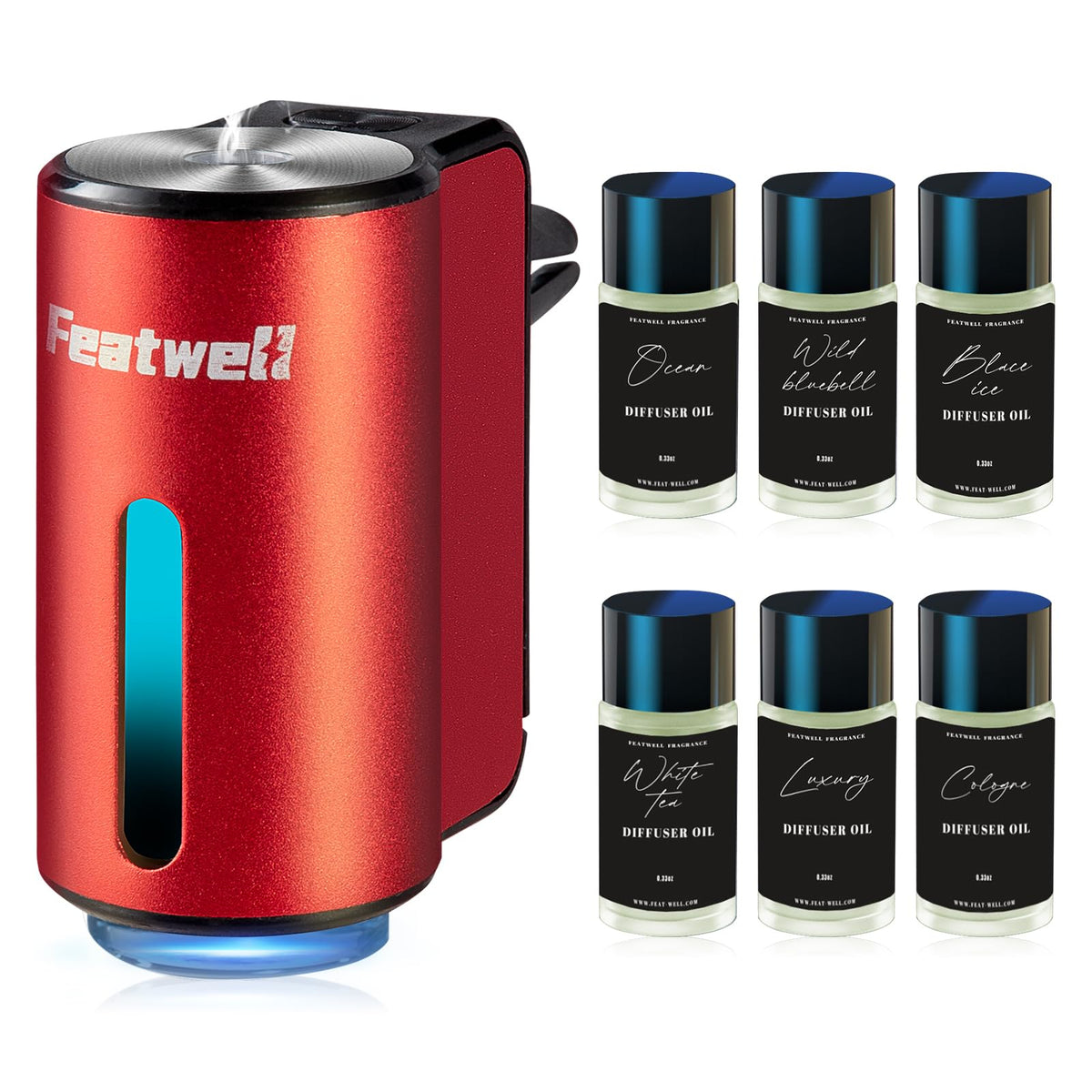 Featwell Intelligent Car Aroma Diffuser - Three Adjustable Modes, Rechargeable