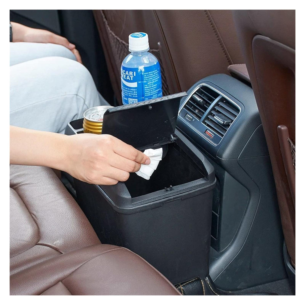 Car Trash Bin Multi-Function Storage Box with Cup Holder