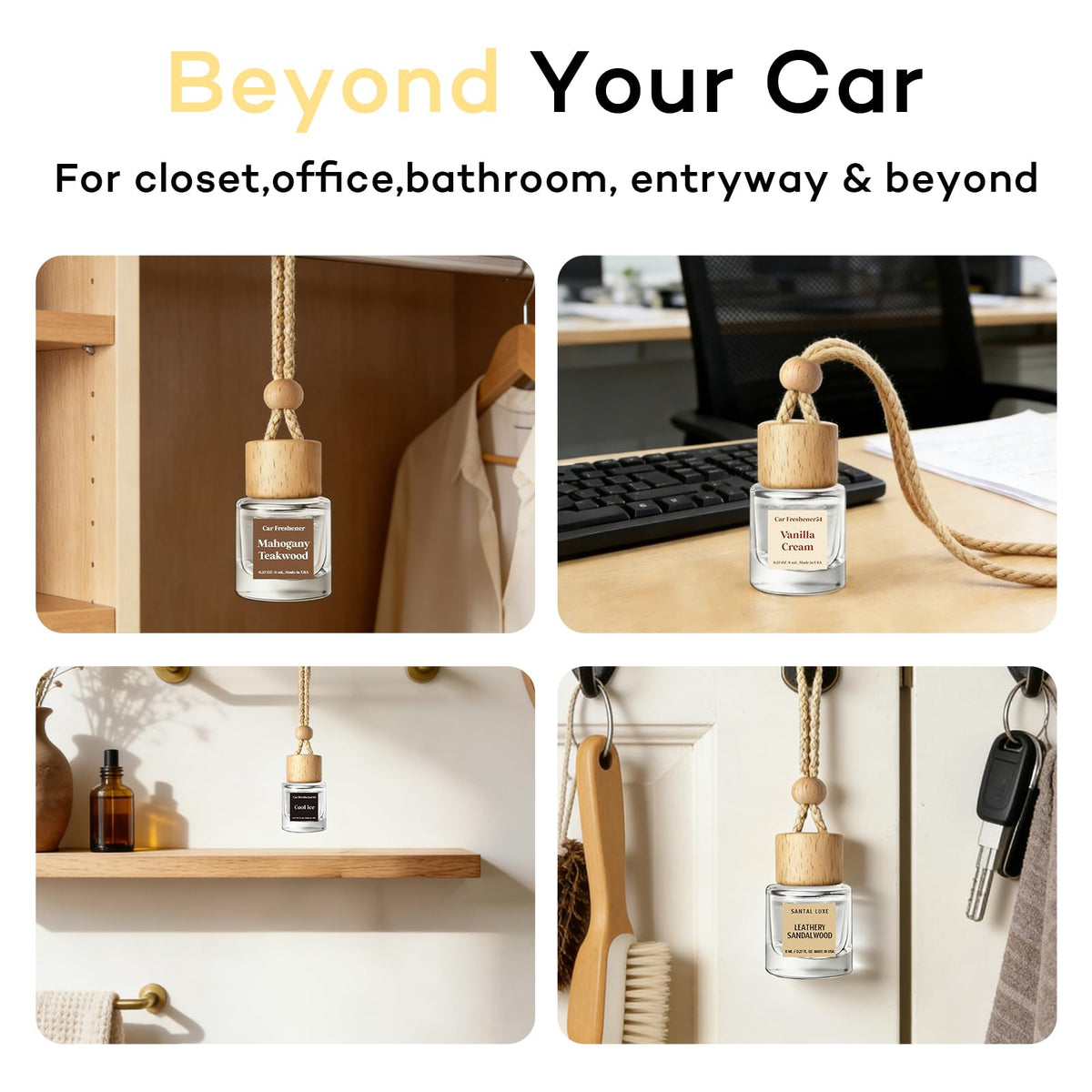 Car Hanging Air Freshener Diffuser 2 Pack