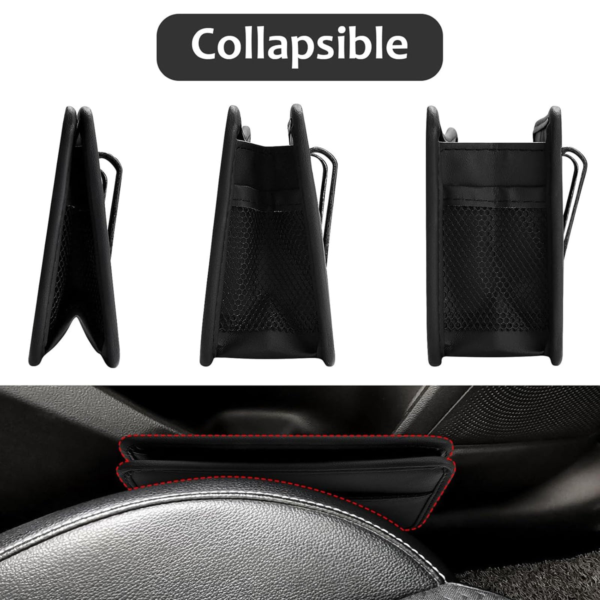 Nissan Cefiro 2004 Leather Car Trash Bin Foldable Hanging Storage Organizer