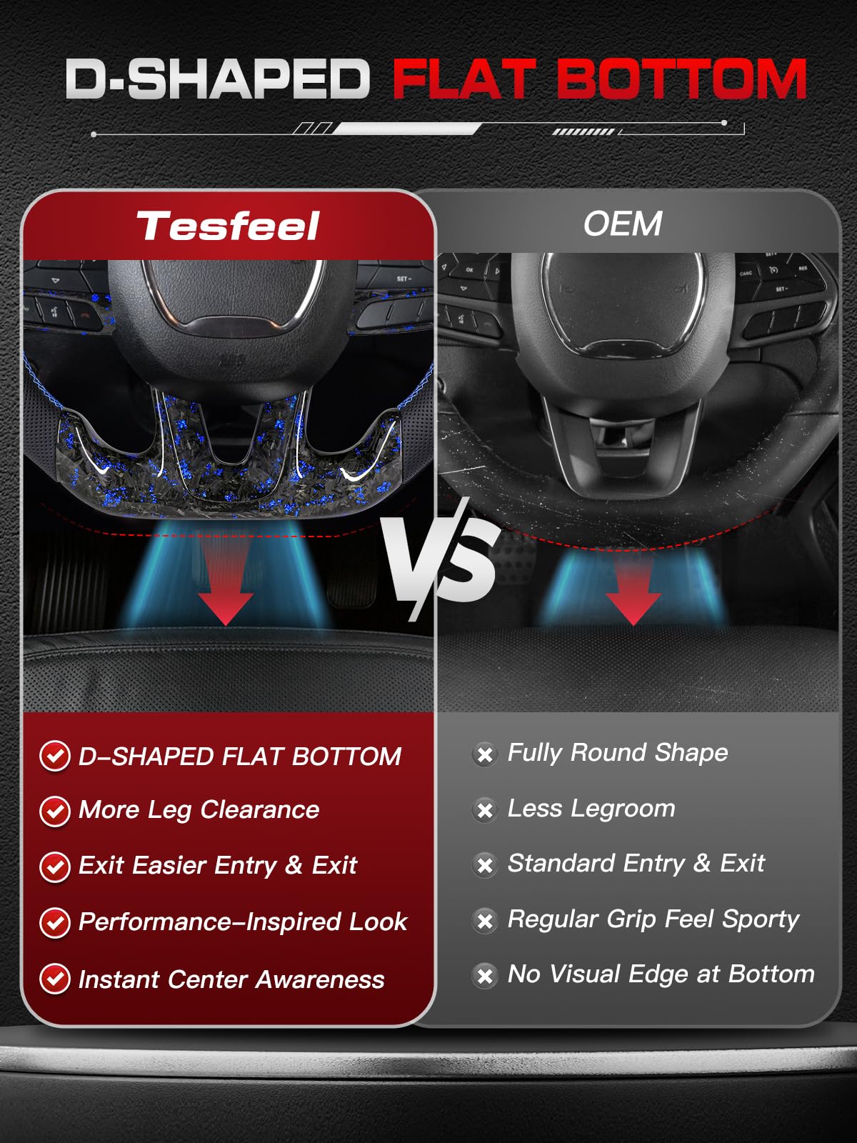 TESFEEL steering wheel for Dodge challenger