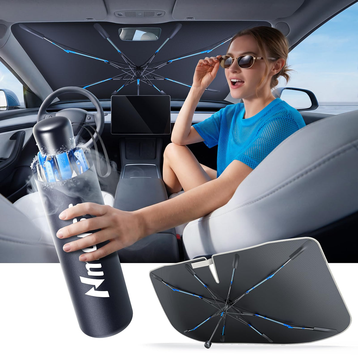 Windshield Sun Shade Umbrella Heat Shield Car Interior Protector