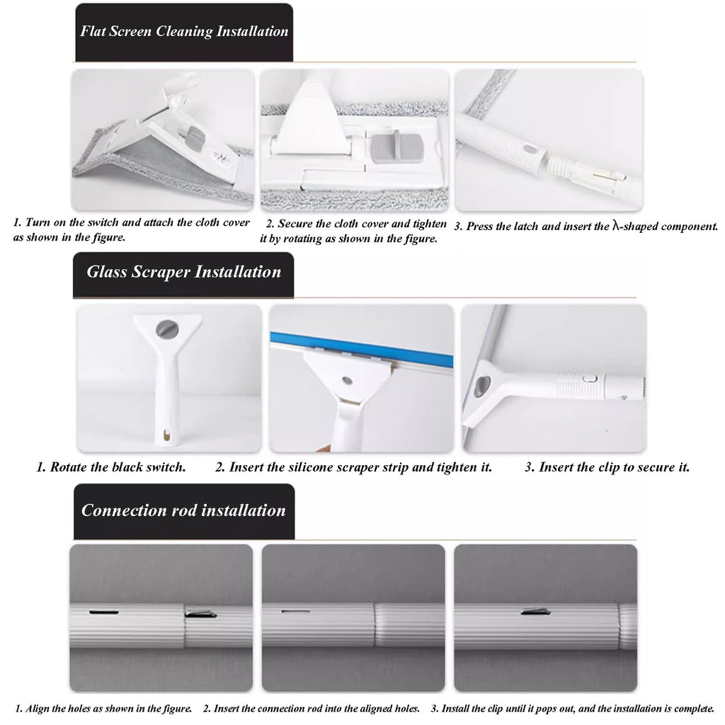 Telescopic Cleaning Brush Extension Pole for Windows Car and Glass