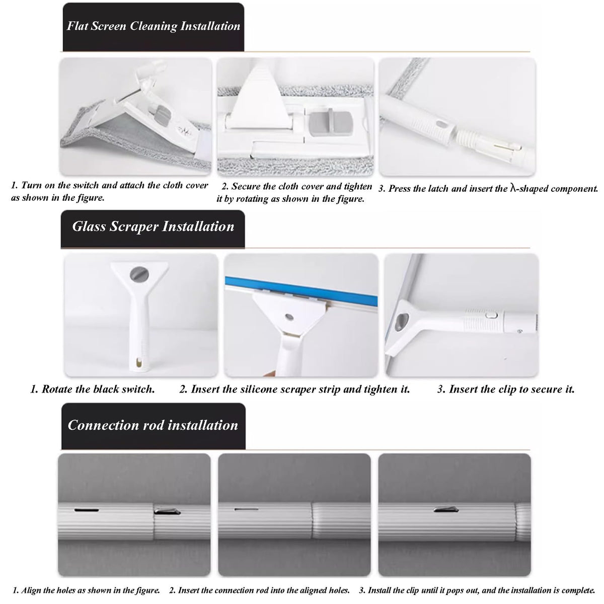 Telescopic Cleaning Brush Extension Pole for Windows Car and Glass
