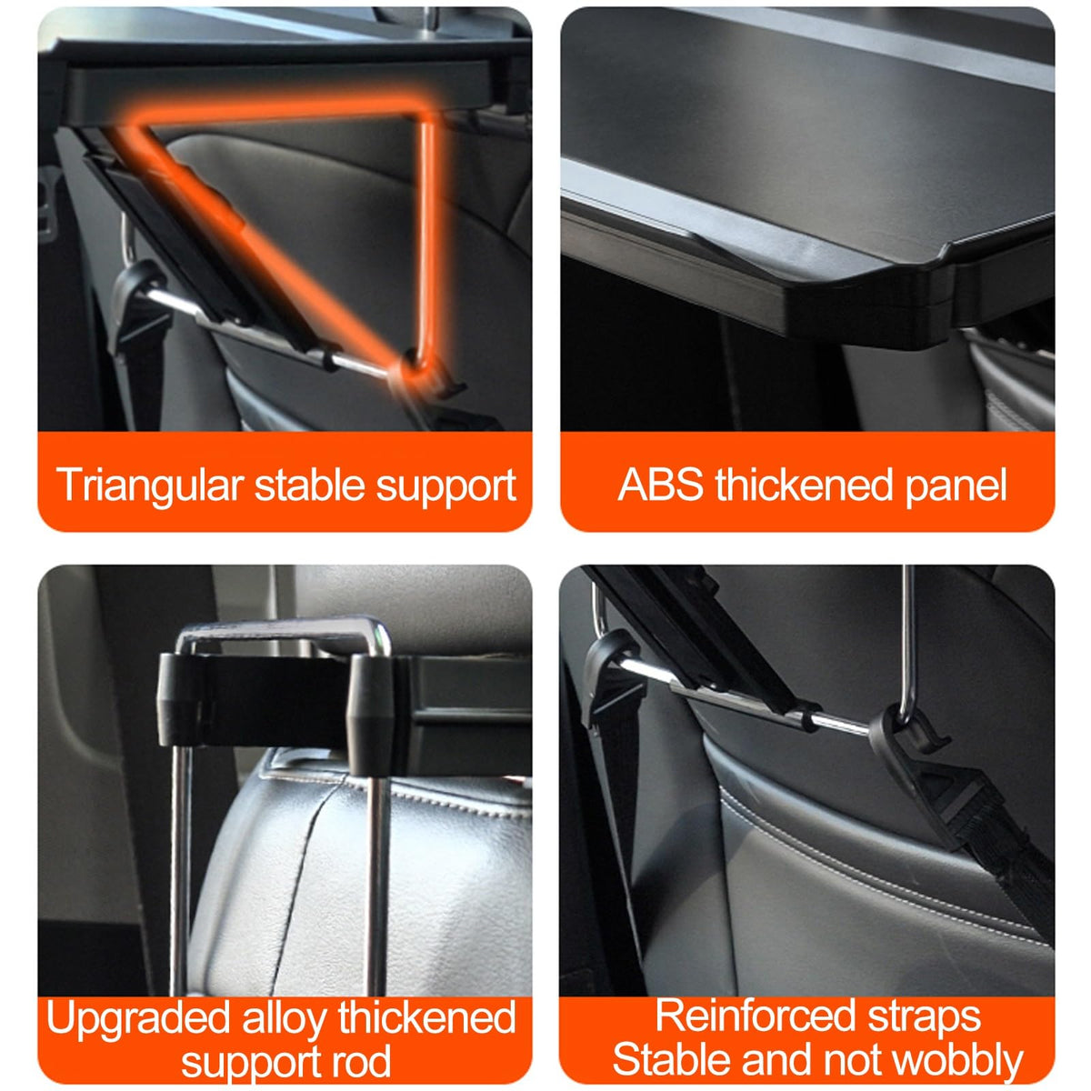 Foldable Car Back Seat Tray Table Multifunctional Travel Desk for Food Laptop