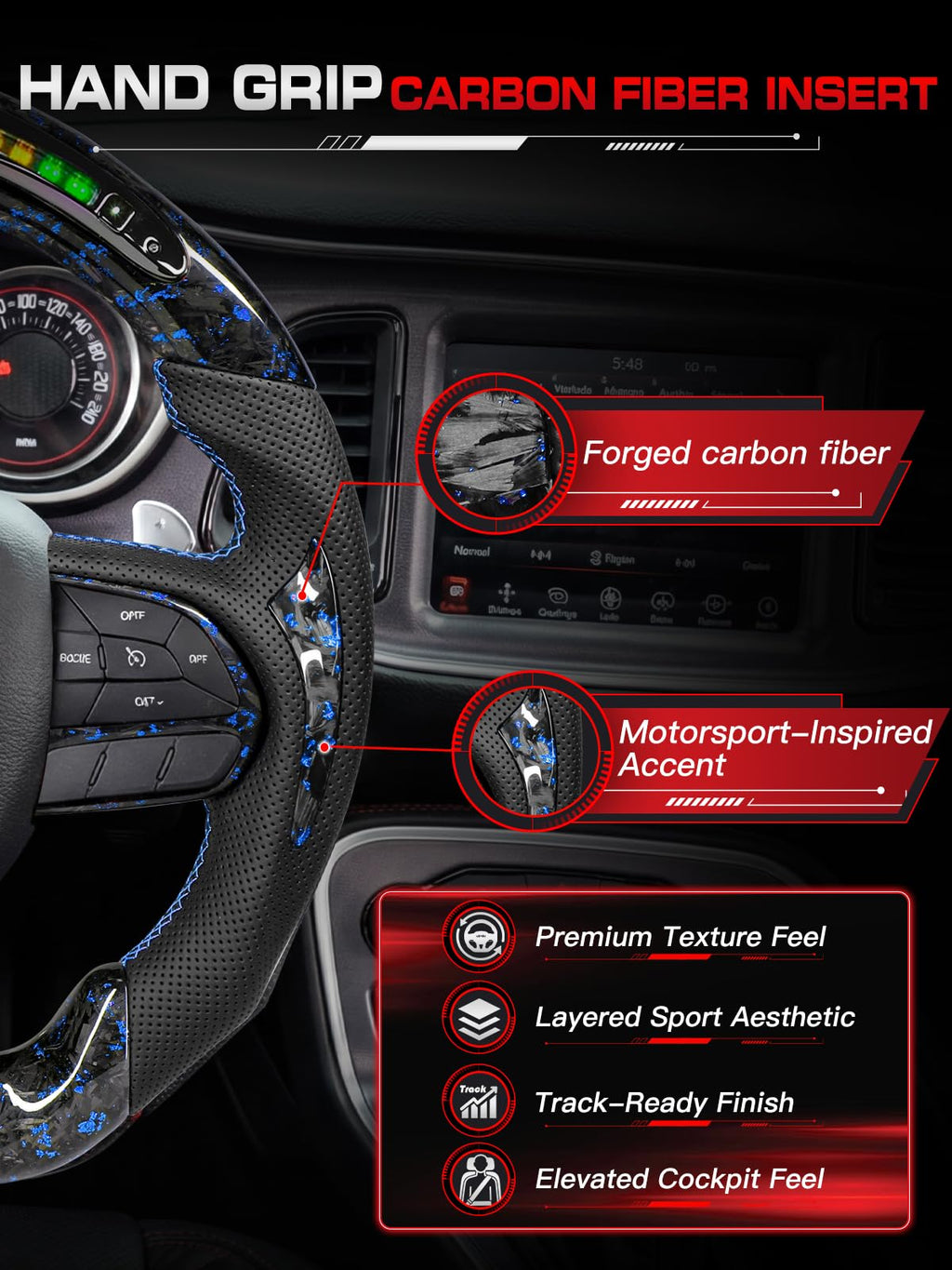 TESFEEL steering wheel for Dodge challenger