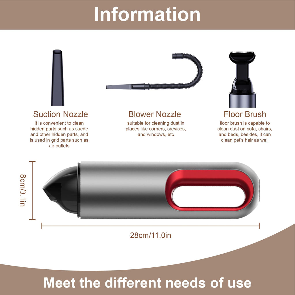 Portable Rechargeable Car Vacuum Cleaner Strong Suction Multi-Purpose Cleaner