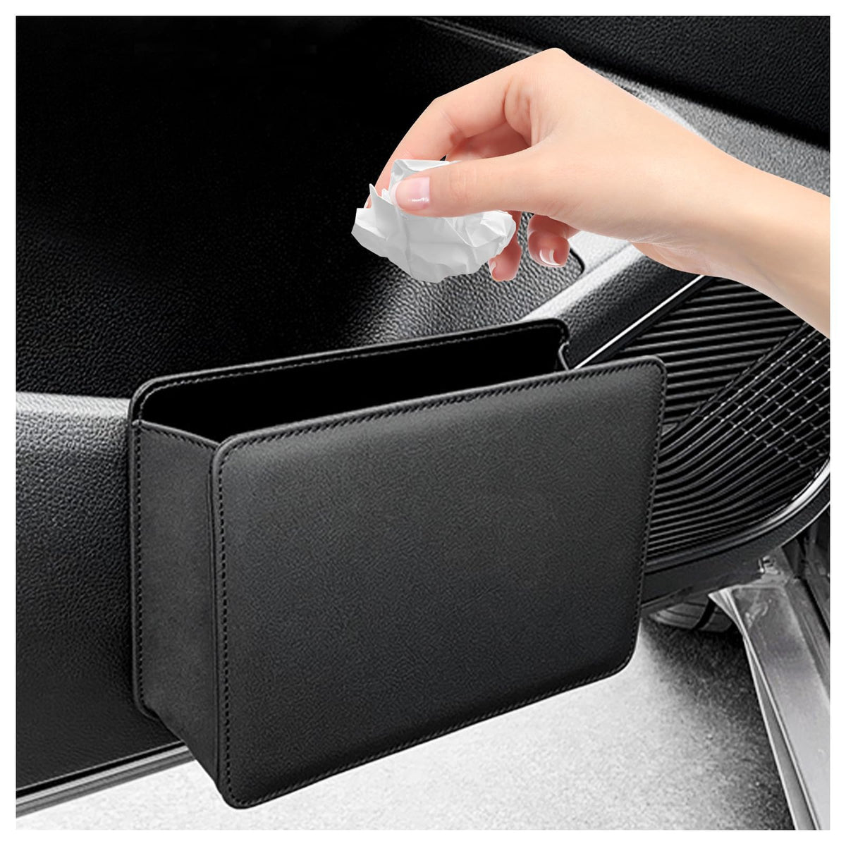 Nissan Cefiro 2004 Leather Car Trash Bin Foldable Hanging Storage Organizer
