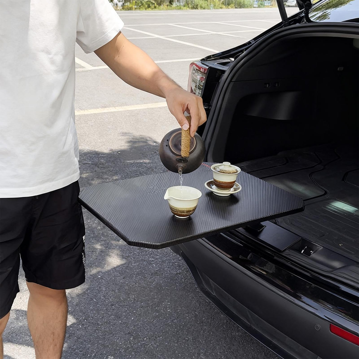 Table for Car Carbon Fiber Large 180 Adjustable