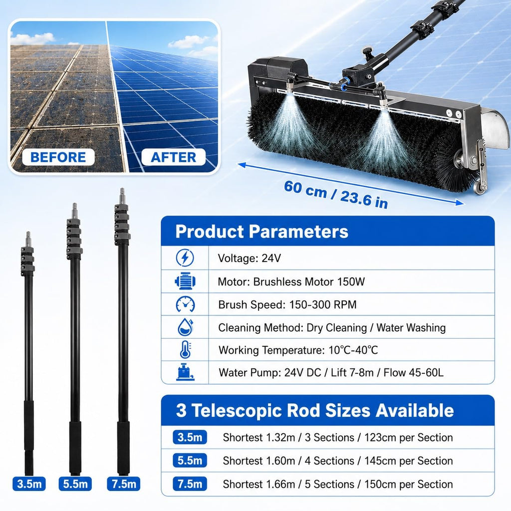 Electric Solar Panel Cleaning Brush