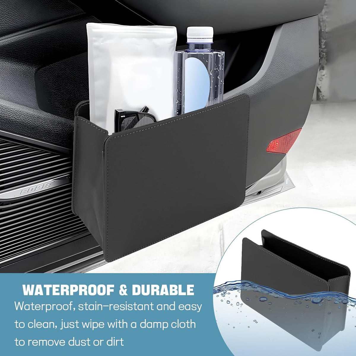 Nissan Cefiro 2004 Leather Car Trash Bin Foldable Hanging Storage Organizer