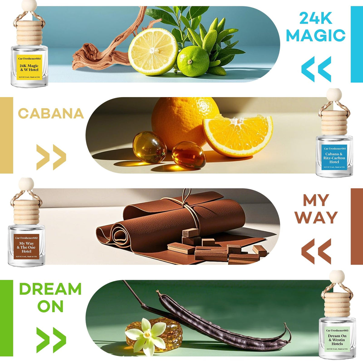 Car Hanging Air Freshener Diffuser 2 Pack