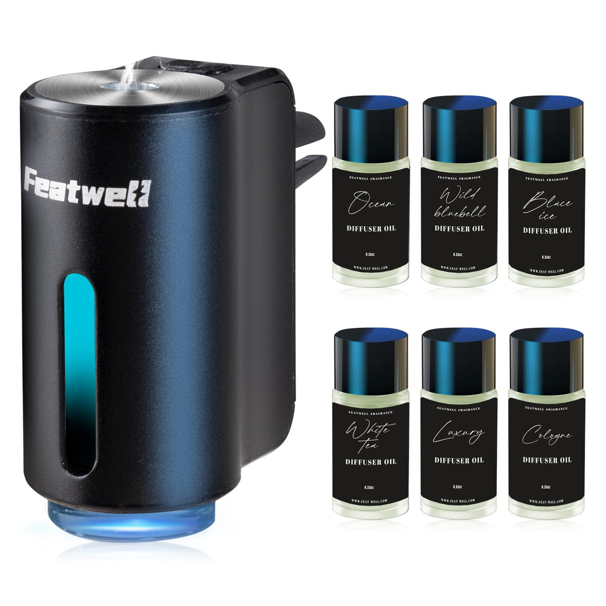 Featwell Intelligent Car Aroma Diffuser - Three Adjustable Modes, Rechargeable