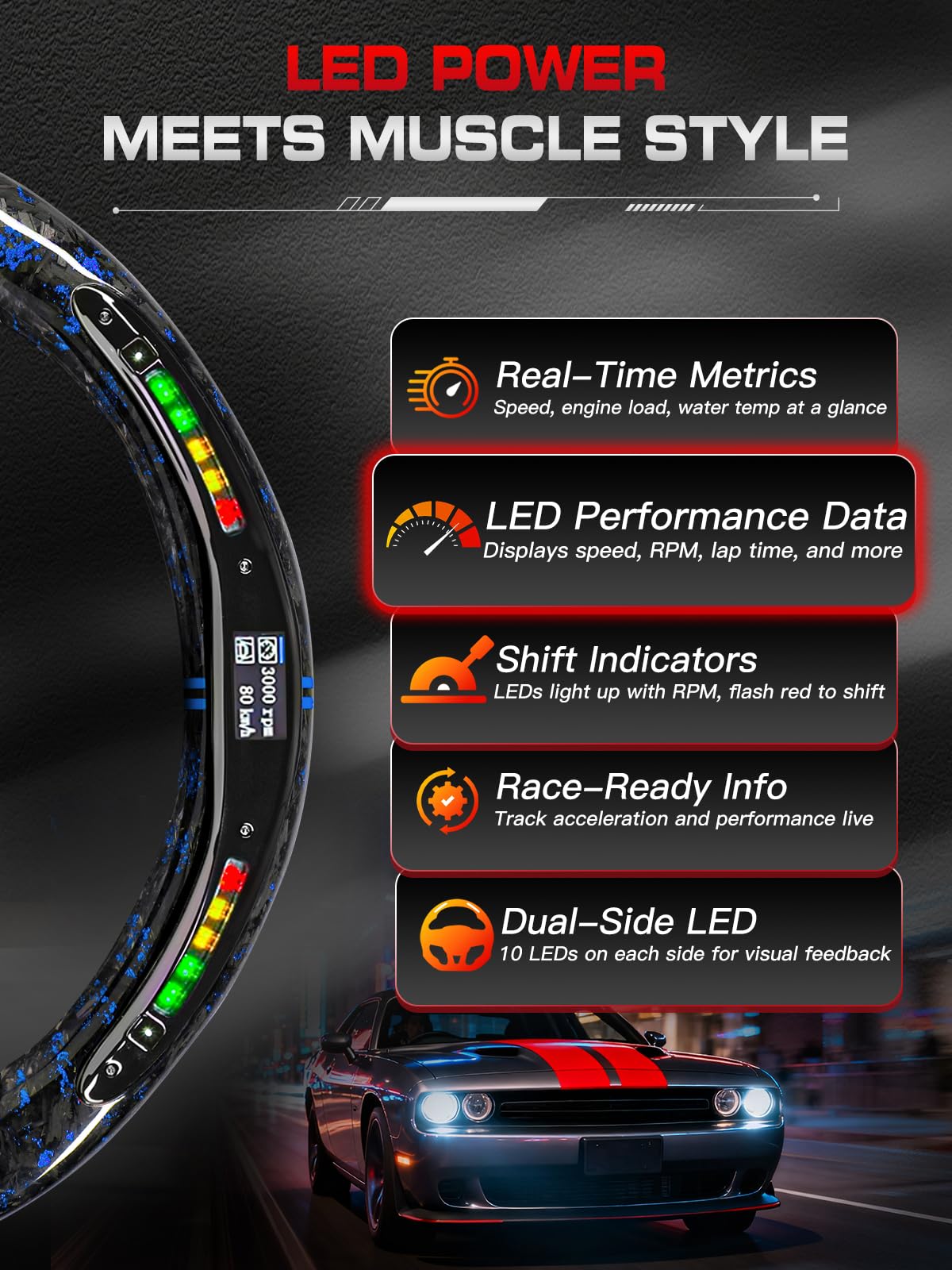 TESFEEL steering wheel for Dodge challenger