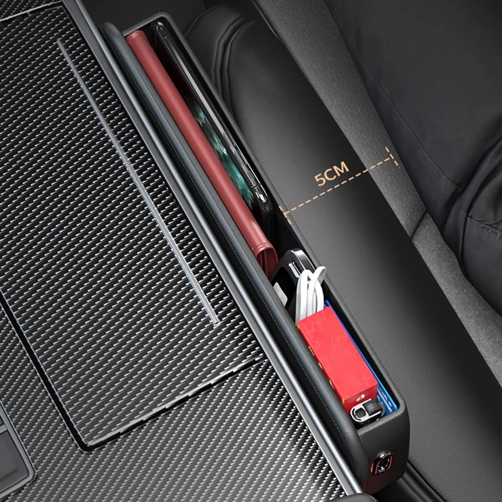 PU Leather Car Seat Gap Filler Organizer for Phone Keys Coins