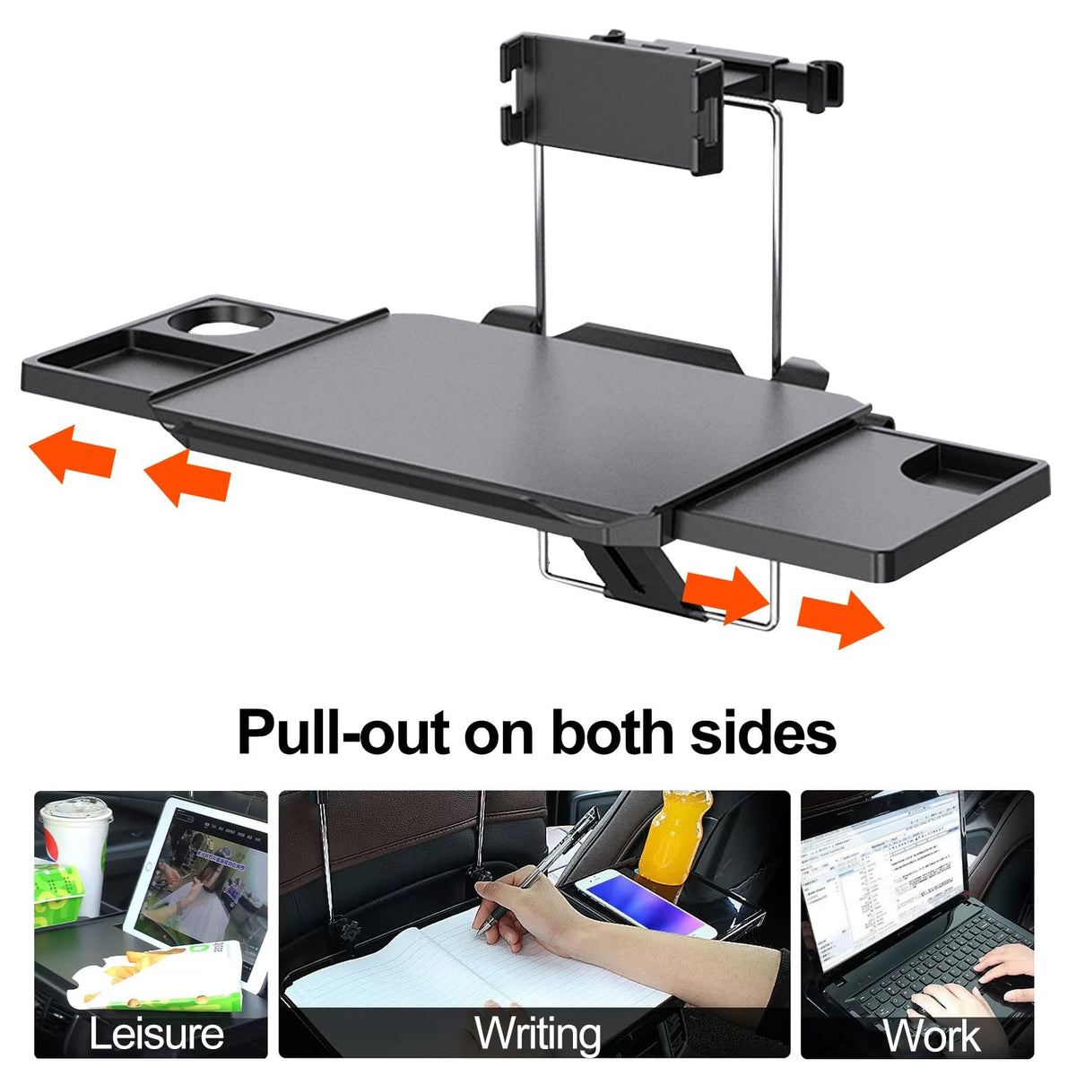 Foldable Car Back Seat Tray Table Multifunctional Travel Desk for Food Laptop